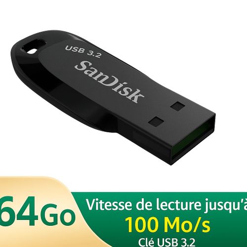 SanDisk Ultra Shift 64Go Clé USB 3.2 Haute Vitesse, Compacte et Fiable