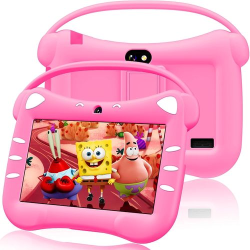 CLOUDDS_Android Tablette Educative Enfant 7 Pouces Tablette Enfants Avec Wifi Bluetooth Contrôle Parental Quad Core 32 Go Rom Applications Préinstallées(Magenta)