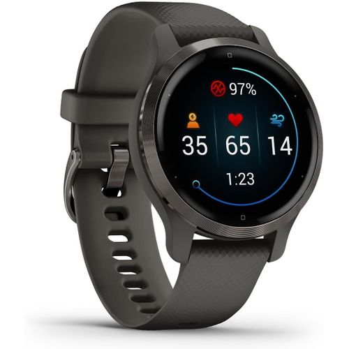Cloudds_Venu 2s Montre Intelligente Gps De Petite Taille Avec Surveillance De La Santé Tout Au Long De La Journée,Lunette En Ardoise Avec Boîtier En Graphite Et Bracelet En Silicone(Renouvelée)