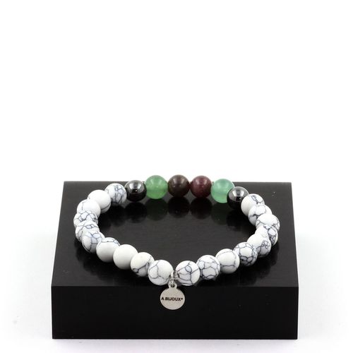 Bracelet Perles Rubis De Mogok, Birmanie, Myanmar + Aventurine + Fabriqué En France.