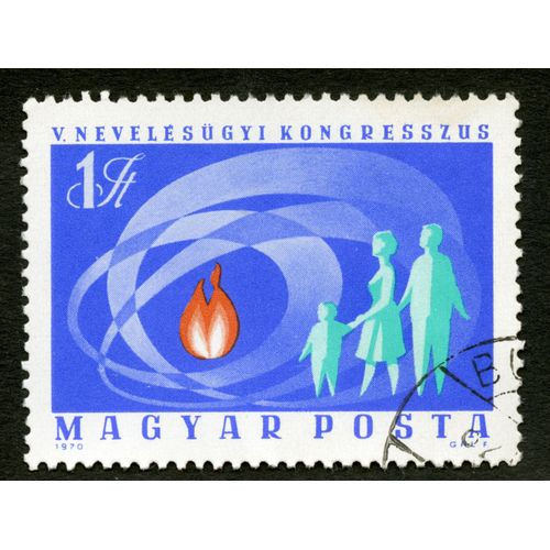 Timbre Oblitéré Magyar Posta, V.Nevelesuguy Kongresszus, 1ft, 1970
