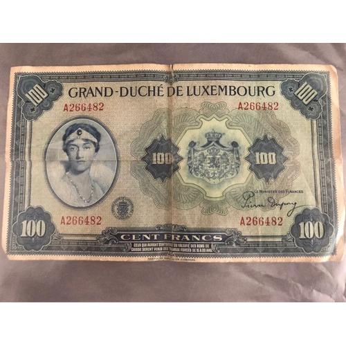 Billet 100 Francs Luxembourg Grand Duché De Luxembourg