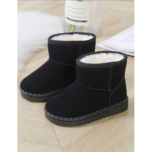 Botte Chaud Doux Bas Plat Bottes Courtes Pour Garçon Et Fille