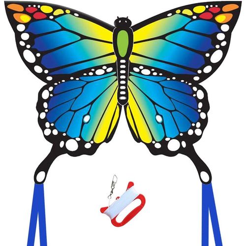 Ytseazn-Cerf-Volant Papillon Pour Enfants Et Adultes,120 X 95 Cm Avec Longues Queues,Poignée Facile À Prendre Enmain Avec Corde De 500m Et Émerillon,Superbe Jouet De Plage Et D'extérieur