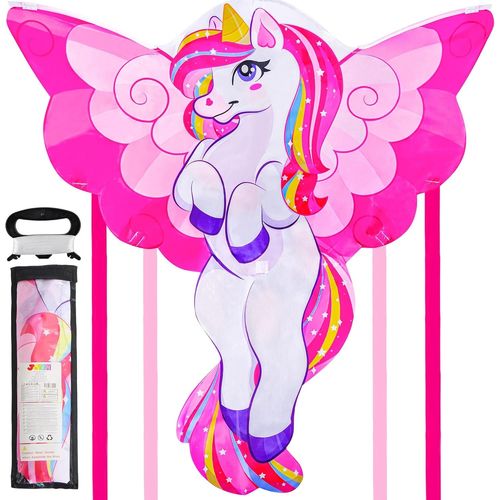 ytseazn-Grand Cerf-Volant Licorne Géant De 119 Cm Facile À Faire Voler Pour Enfants Et Adultes Avec Ficelle De 80M,Grand Cerf-Volant De Plage Pour Jeux Et Activités De Plein Air