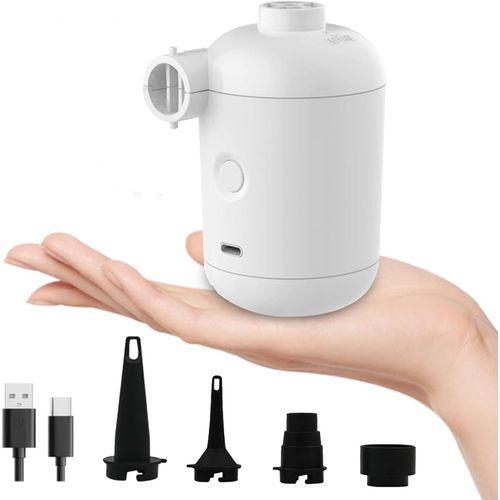 ytseazn-Pompe À Air Électrique Portable,Pompe À Air Électrique Gonfleur Dégonfleur Avec 4 Buses D'Air,Batterie De 1000Mah Rechargeable Pour Lit PneumatiqueMatelas Gonflable Sac Sous Vide ¿