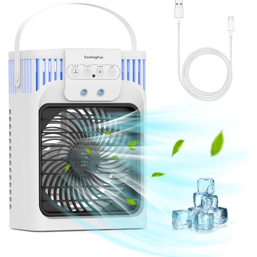 ytseazn-ClimatiseurMobile,Mini ClimatiseurMobile Silencieux Portable,Refroidisseur D'Air 4 En 1,3 Vitesses,Fonction De Synchronisation,Adapté Au Camping De Bureau De Chambre À Coucher (Blanc)