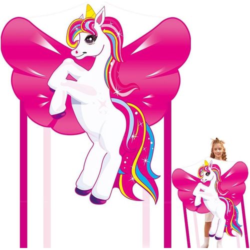 ytseazn-Cerf-Volant Pour Enfants Et Adultes,Grand Licorne Géant Cerf-Volant ColoréMonofil Pour Enfants Garçons Et Filles,Avec Ligne De Vol De 100Mètres