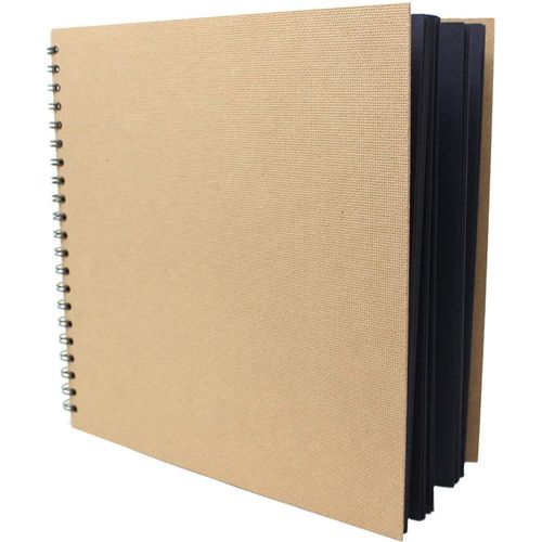 Ytseazn-Enviro-Carnet À Dessin-Grandes Feuilles Carrées/Cartonnées/Noires-100 % Papier Recyclé-270 G/M²-285 X 285mm-30 Feuilles