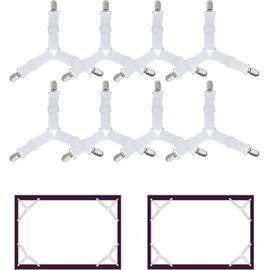 Réglable élastiques Triangle Sangles de Soutient 8 Pièces Drap de lit  Attaches, pour Drap-housse et