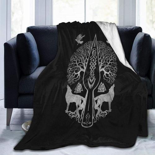 Viking De La Mythologie Nordique Des Corbeaux Couverture Confortable Pour Lit De Lit De Bébé, Chaise De Canapé