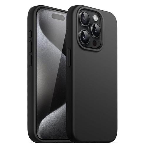 Coque Pour Apple Iphone 15 Pro - Housse Etui Silicone Gel Fine + Verre Trempe - Noir