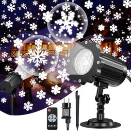 Projecteur Noel Exterieur, Lumières de projection de neige de Noël, Lampe  De Projecteur De Flocon De