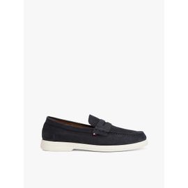 Mocassins Emblématiques En Cuir Tommy Hilfiger Nubuck P Loafer/navy Blue