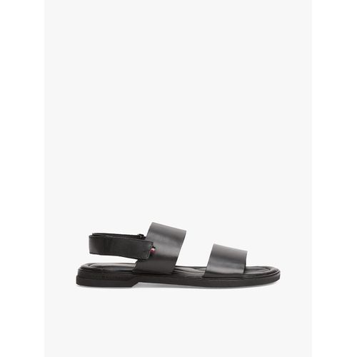 Sandales Emblématiques En Cuir Brides Premium Hilfiger Strappy Lh Sand/black