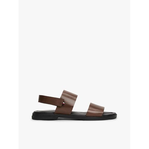 Sandales Emblématiques En Cuir Brides Premium Hilfiger Strappy Lh Sand/legacy Brown