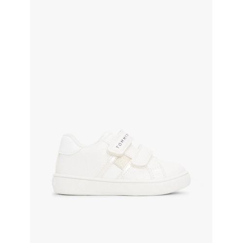 Baskets Scratch Pailletées Drapeau Flag Low Cut Velcro Sneaker/white