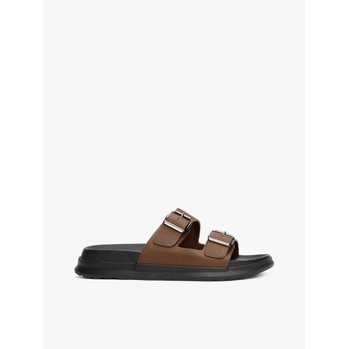 Sandales En Cuir Brides Boucle D Density Hilfiger Lth Sand/legacy Brown