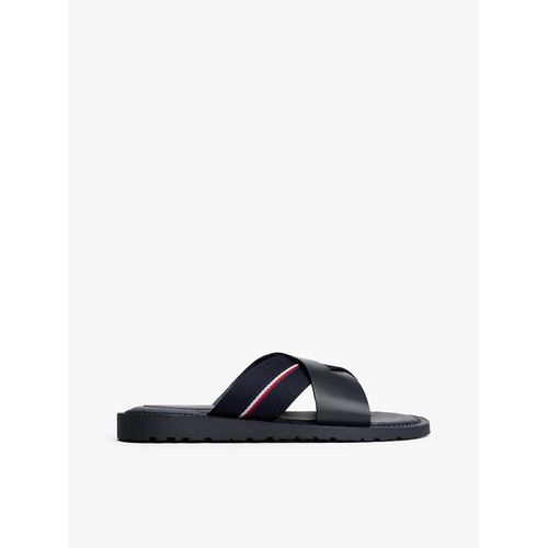 Sandales Croisées En Cuir Semelle Crantée Core Hilfiger Lh Criss C Sandal/navy Blue