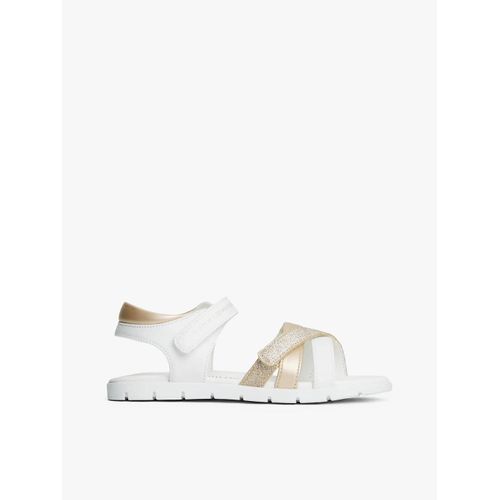 Sandales Brides Métallisées Et Pailletées Velcro Sandal/white/gold