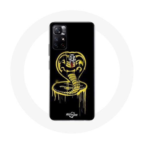 Coque Pour Xiaomi Redmi Note 11s 5g Cobra Kai Logo Jaune Fond Noir Affiche Série