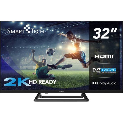 Smart Tech 32HN01V3 TV HD LED 32 Pouces (80cm) Triple Tuner Dolby Audio H.265 3xHDMI, 2xUSB