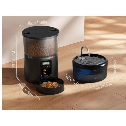 Neuf Distributeur Croquettes 3l Chat Automatique Et Fontaine À Eau 2,4l