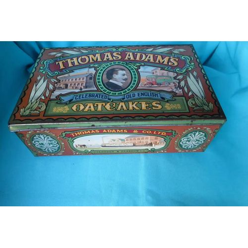 Ancienne Boite En Fer Publicitaire Thomas Adams Oatcakes