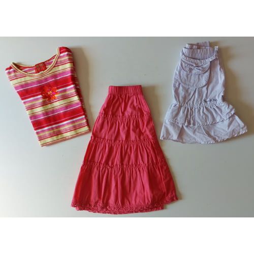 Lot Vêtements Fille - 6 Ans - Eté - 1 Robe, 2 Jupes