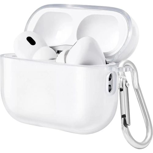 Coque pour AirPods Pro 2 (2022/2023) Protection Antichoc Anti-Rayures Rigide avec Boucle - Transparent - E.F.Connection