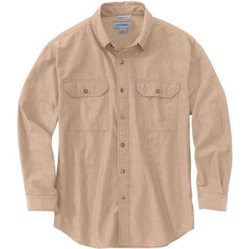 Loose Chambray L/S Shirt Chemise Taille Xl, Beige