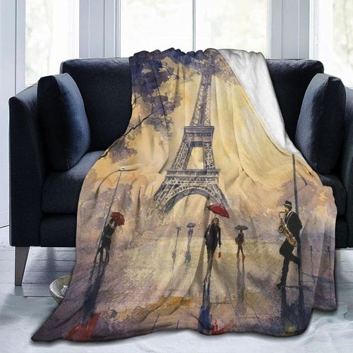 Plaids Paris Tour Eiffel, Micro-Couverture Douce Et Chaude