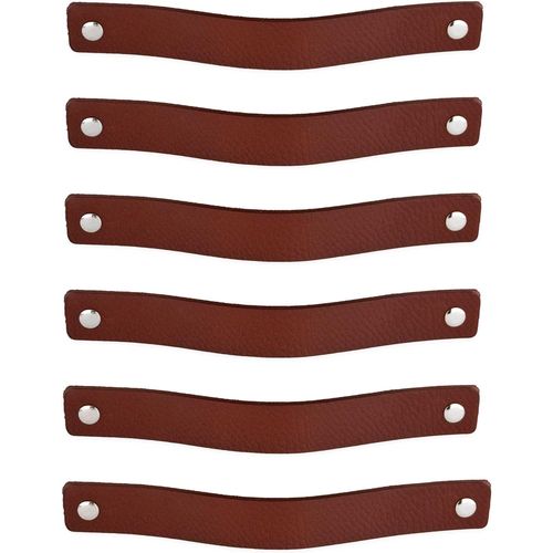 Poignées En Cuir Pour Meubles - Cognac - 12 Pcs - 20 X 2,5 Cm Poignée De Meuble, Poignée De Porte Pour Cuisine, Salle De Bain, Armoires, Commode, Bois[JIA5281662]