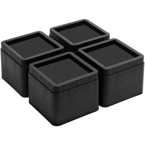 Rehausseur Pieds De Lit Rehausseurs De Meuble, Augmenter Hauteur Réglable De 7cm Ou 14cm Plastique (Noir)[Jia5281501]