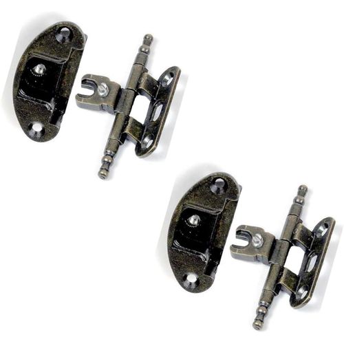 Paire De Charnières Pour Porte De Meubles Anciens En Bois Et Armoires De Style Classique Salon Ou Chambre À Coucher Art Pauvre Lourds Charnières Antiques (Bs0200, Bronze)[Jia5281553]