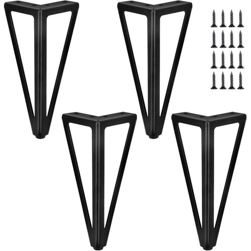 Lot De 4 Pieds De Meubles De Rechange En Métal Noir, 15 Cm, Pour Bricolage, Meubles, Table, Armoire, Lit Pour Chaises, Armoire Et Canapé, Autres Pieds De Meubles, Noir, 20 Cm[JIA5282153]