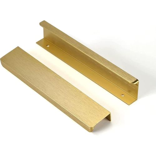 6Pcs Poignée De Meuble Poignee De Meuble Cuisine Or Brossé Poignée Invisible Poignée Meuble Laiton Brossé En Alliage D'Aluminium Entraxe 160Mm, Or Brossé[JIA5284657]