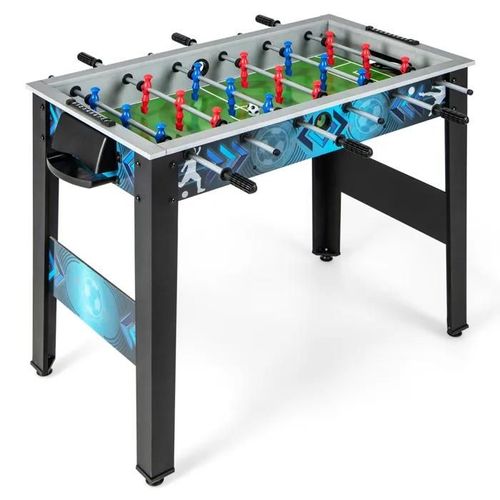 COSTWAY Table de Baby-Foot 94cm 4 Adultes,Enfants-2 Marqueurs 10 Points-18 Joueurs Colorés-2 Ballons