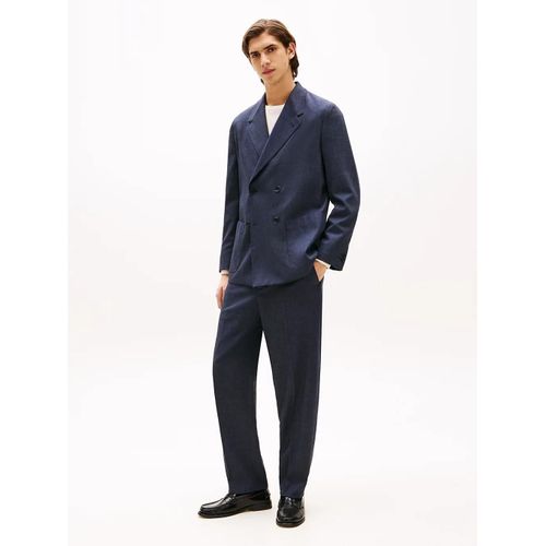 Pantalon En Denim De Laine Mélangée Wool Denim Fabric/Blue - 46