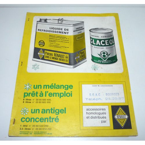 Lot De 15 Feuillets Publicitaires Renault Année 1969
