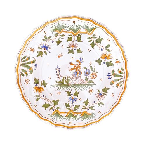 Assiette faïence de Moustiers peint main décor XVIIIème siècle. Diam. 26 cm. Pour décoration murale.