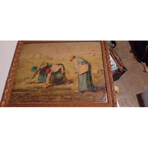 Tableau Les Glaneuses . Jean Francomillet Vintage