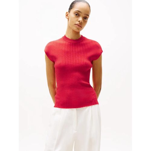 Pull Ajusté Côtelé À Mancherons Rib Blend Ss C-Nk Swt/Red - M