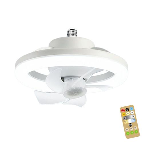 Plafonnier Ventilateur De Refroidissement Avec Télécommande, Support De Lampe, 3 Vitesses, Intensité Réglable, Pour La Maison Et La Chambre D'enfant
