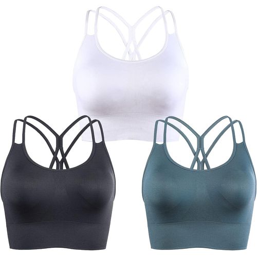 Soutien-Gorge De Sport Dos Croisé Jogging Yoga Femme Brassière Push Up Sous-Vêtement Sans Armature Confortable Lingerie Respirant Tank Top Bustier