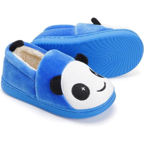 Chausson Fille Garçon Pantoufle Enfant Chaussures De Maison Hiver Antidérapant Slippers, Bleu,eu, Taille Du Fabricant 18-19