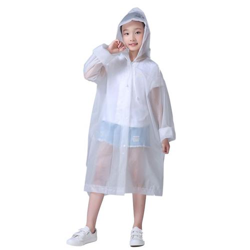 Imperméable Portable Transparent Pour Enfants, Imperméable Simple Et Long, Veste De Voyage En Plein Air Pour Étudiants, Combinaison De Randonnée Brûleur, 1 Pièce