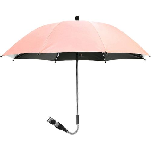 Ombrelle Poussette Universelle Pare-Soleils Réglable Anti Uv 50+ Diamètre 75/85cm Parapluie Parasol Avec 360° Réglable Fixation Pour Fauteuil Roulant Landau(Rose?85cm)
