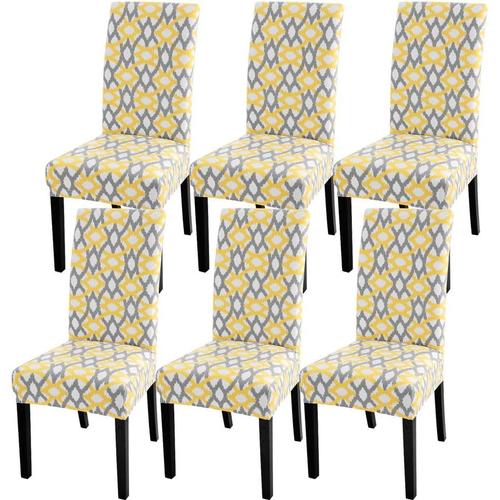 Housse De Chaise De Salle À Manger,4/6 Pièces Moderne Couverture De Chaise Extensible Universelle Protection De Chaise Lavable Revêtement De Chaise Pour Mariage Restaurant Mariage