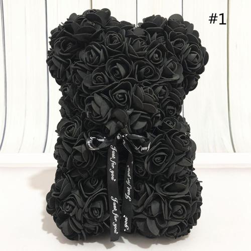 Ourson en mousse de polyéthylène créative, 25cm, fausses fleurs, pour décorer un mariage, pour un cadeau de noël, pour la saint-valentin, pour une femme